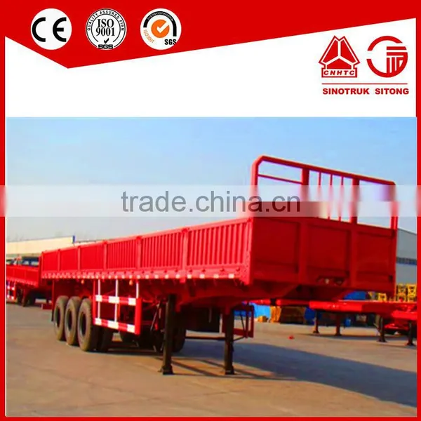 3 Axle Flatbed Side Wall Semi Truck Trailer and 6x4 Sinotruk Tractor Truck Trailer photo-2