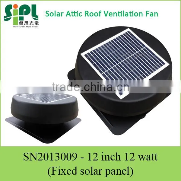 SUNNY FAN 12 Watt Solar Powered Heat Extraction System Roof Ventilator Attic Air Fans photo-2