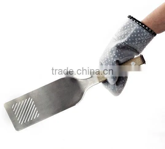Washable Quilted Cotton Linings Silicone Protective Baking Gloves photo-5