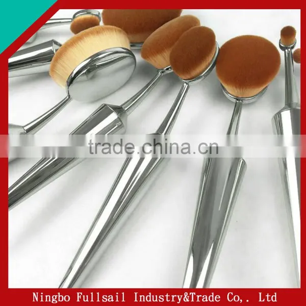 Newest Hot Sell Oval Tooth Brush Makeup Brush Set 10 Pcs / 5 Pcs Golden Beauty Makeup Brushes photo-3