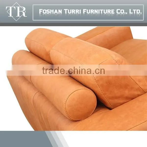 Modern Luxury Full Grain Leather Living Room Sofa Set photo-5