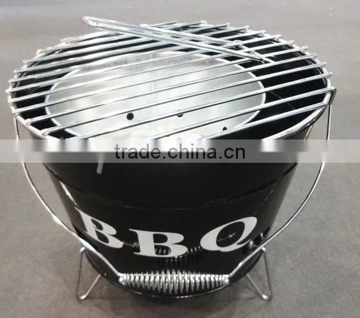Rectangle Garden BBQ Bucket Portable Charcoal Grill Metal Barbecue Set photo-2