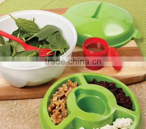 Plastic Salad Bowl Set With Lid/ BFA Free Salad Bowl Set With Lid photo-4