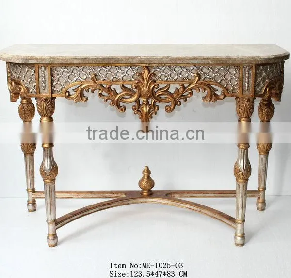 Living Room Furniture Antique Silver Console Table With Mirror photo-2