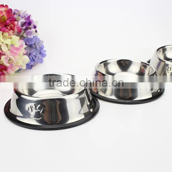 Food Feeder Dish Serving Bowl Water Container Rubber Base Cat Dog Pet Bowl photo-2