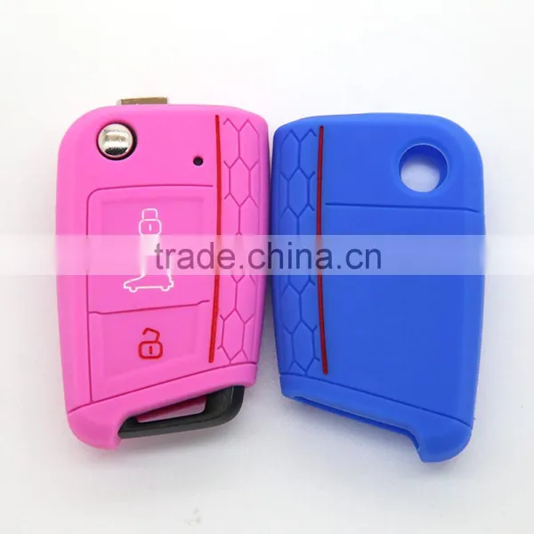 Hot Sale Silicone Flip Car Key Cover Key Protection Case Cover for VOLKSWAGEN GOLF 7 photo-4