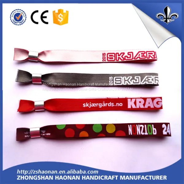Music Festival Fabric Wristband Woven Bracelet With Slef-locking Slide