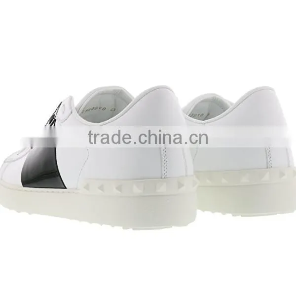 Adult White Black Leather Sneakers Shoe Liquidation Closeouts photo-6