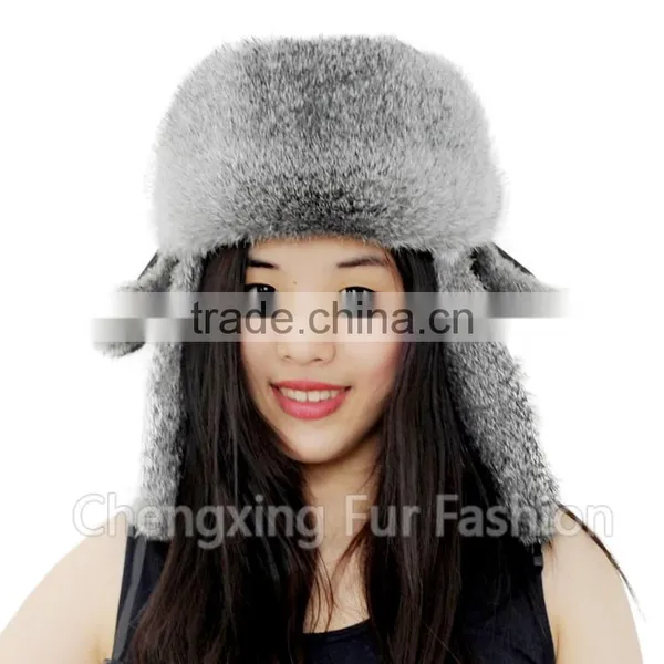 CX-C-241B Hot Selling Rabbit Fur Earmuff Trapper Fur Hat photo-2