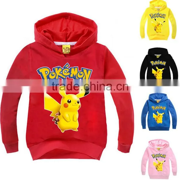 Wholesale Kids Clothing Pullover Hoodie Sweatshirt Casual Warm Fleece Long Sleeve Pokemon Pullover Hoodie photo-3