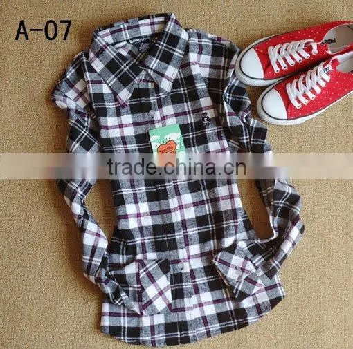Wholesale Red Black Cotton Check Stretch Flannel Shirts for Winter photo-6