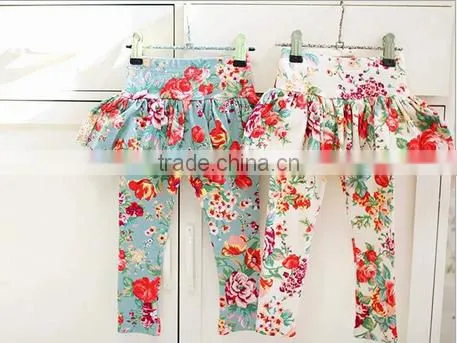 Flower Printed Leggings for Girls Sweet Style Leggings for Kids photo-3
