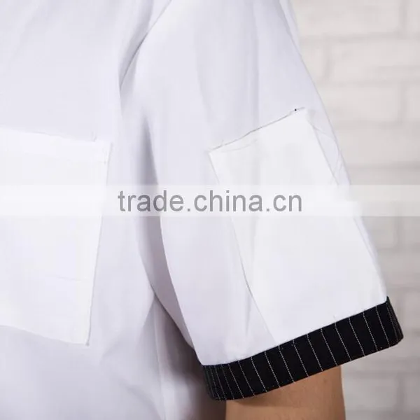 Custom Classic White Cook Restaurant Bakery Bar Kitchen Workwear Chef Coats Wholesale photo-4