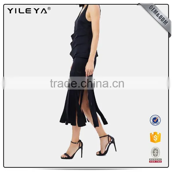 High Slit Maxi Dress Elegant Hollow Out Evening Fashion Dreese Long Dress photo-2