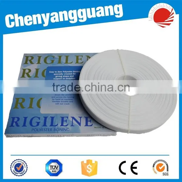 8mm Wide White Hemline Uncovered Polyester Boning photo-4