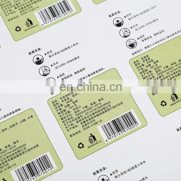 Factory Manufacture Customized Self Adhesive Sticker for Food/ Beverage,colorful Piece Label Printing photo-4