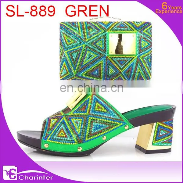 Italian Shoes and Matching Clutch Bag Ladies Shoes With Stones photo-4