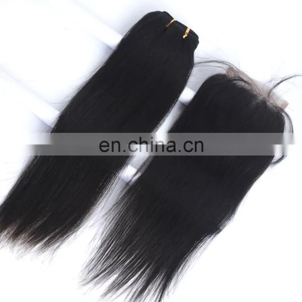 2017 Hot Sale Straight Hair Mink Brazilian Hair Bundle With Closure photo-3