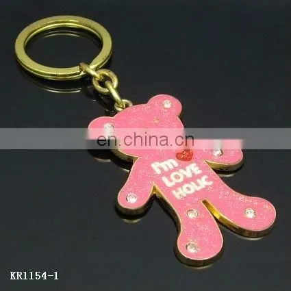 Custom Shiny Gold Color Metal Keychain Key Ring Key Holder photo-3