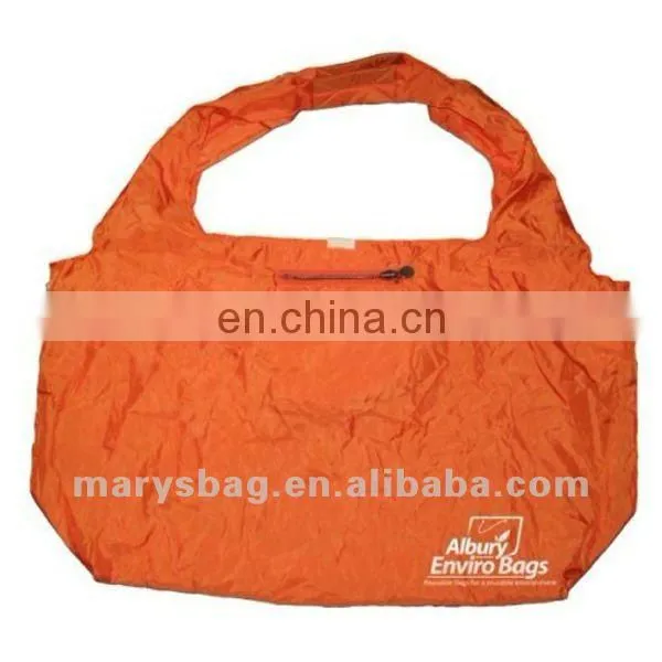 PET Folding Shopping Bag With Zipper Pocket