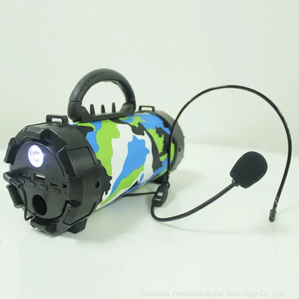 New Portable Round Speaker Amplifier Wireless Bluetooth Bazooka Speaker Earphone Karaoke Player