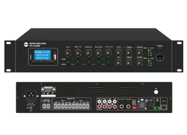 PA-2500M Audio Amplifier 2 Zone Mixer Amplifier With USB/SD/FM/Bluetooth Mixer Amplifier