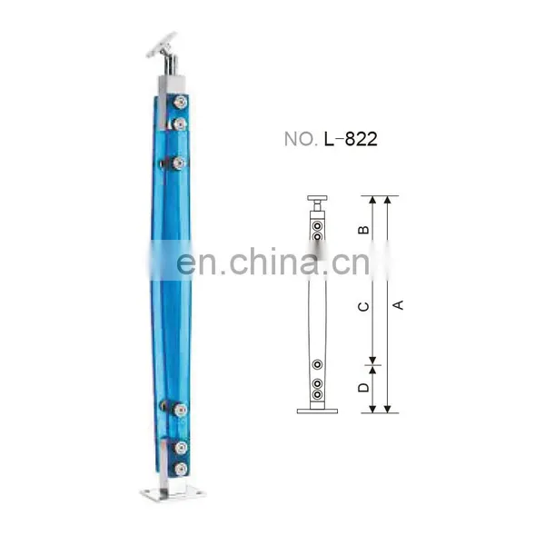 Top Class Hot Sale Clear Pillars Crystal Post Acrylic & SS304/316 for Indoor Staircase photo-2