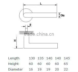 TH003:Stainless Steel Lever Handle With Escutcheon photo-2