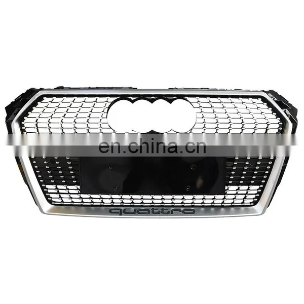 2017-2019 RS4 Glossy Black Electroplating A4 S4 Front Bumper Lift Grill Radiator Honeycomb Gril Applicable to Audi B9 RS4 Grill photo-4