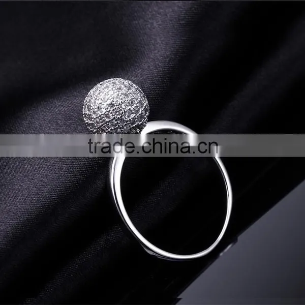 Tiny Ball Romantic Love Gift Pave Setting CZ Stones Top Quality Engagement Ring photo-4