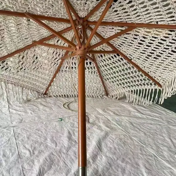 Manufacturers Customize Flower Beach Umbrellas, Braided Rope Parasols, Hollow Umbrellas, Center Column Parasols photo-3