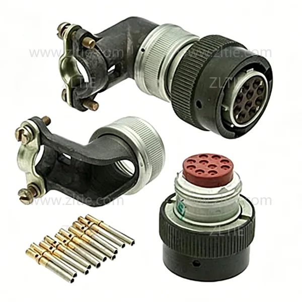 СНЦ23-10/18Р-8-В ZH23 Series 10 Pin Female Circular Connector Plug Shell Size 18 Right Angle Cable Clamp