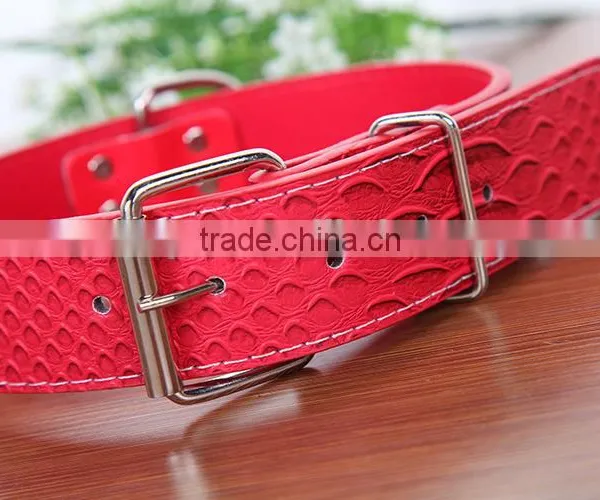 Pet Supplies Snake Leather Collar 3.5 Snakeskin Grain Collar Wholesale photo-2