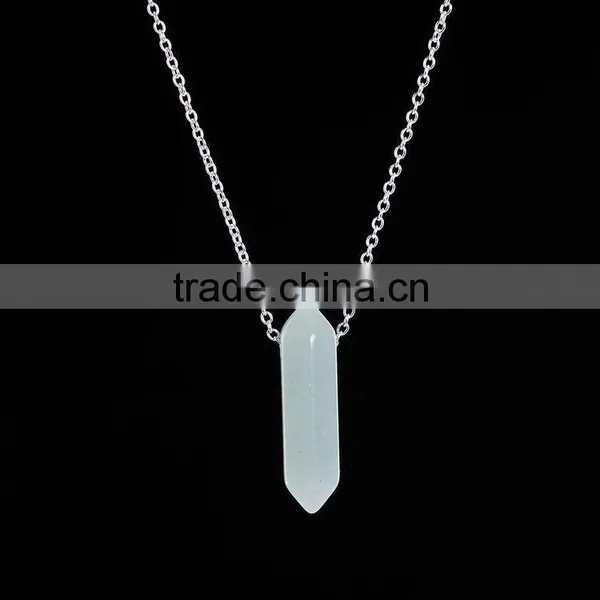 2016 Trendy Hot Style Rose Quartz Natural Stone Bullet Necklace SMJ0138 photo-6
