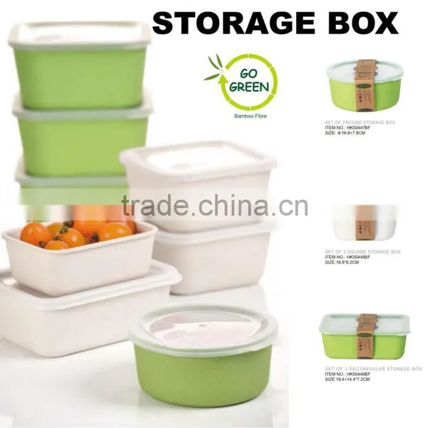 Creative Custom Bamboo Fiber Decals Storage Boxes,eco Dinner Set photo-2