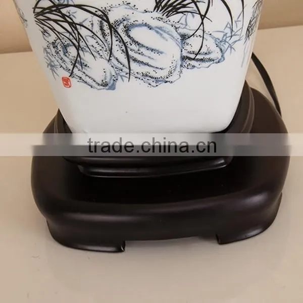 Blue and White Porcelain and Wood Base Decor photo-2