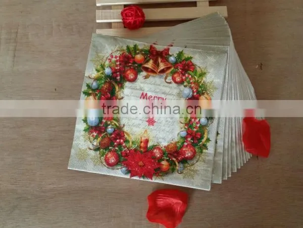 Virgin Wood Pulp High Quality Christmas Printed Napkins photo-2