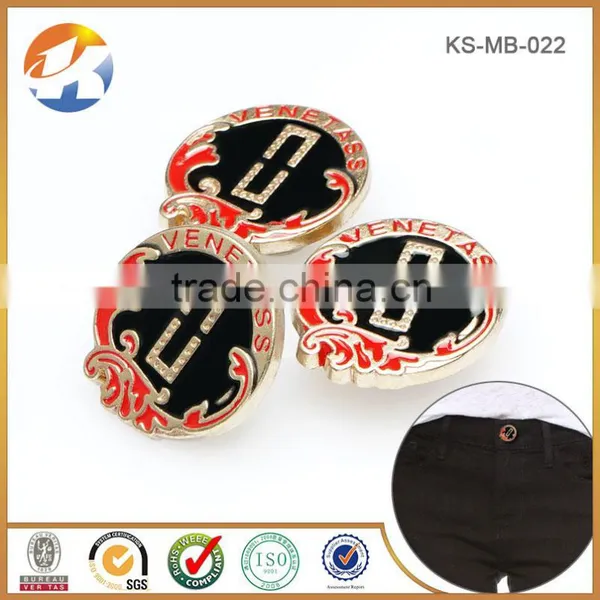 Engraved Logo With Colors Custom Metal Shank Button photo-3