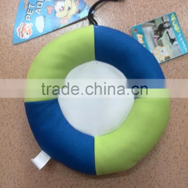 Blue Round Shaped Dog Toy Plush Dog Chew Toy Water Floating Toy photo-4