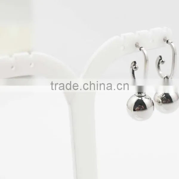 Silver Solid Stainless Steel Ball Pendant Fashion Earrings photo-4