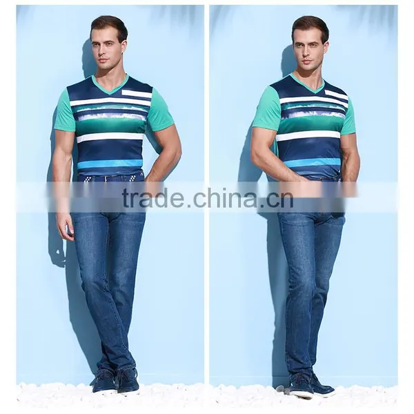 Summer New Product Men's Business Casual Fashionable Stripe T-shirt With Short Sleeves photo-2