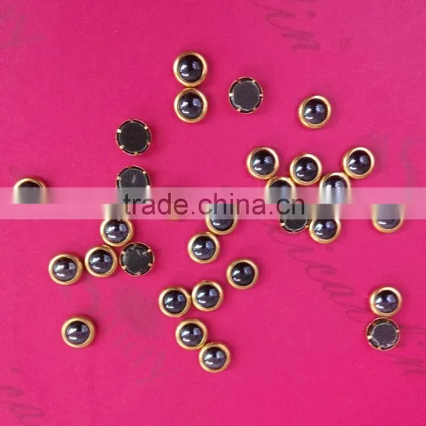 500pcs New Design Ceramic Gems Stone Nail Jewelry With Gold Metal Ring 3mm, 4mm photo-5
