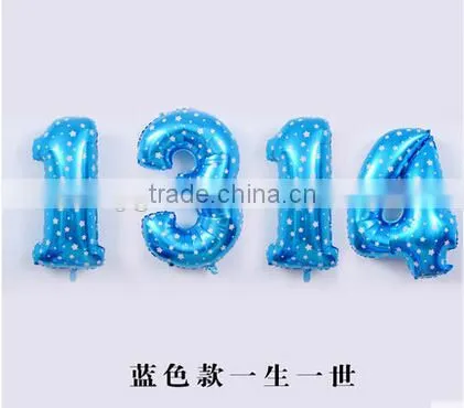 40 Inch Number Balloons Blue Foil Helium Balloon for Party Decoration Globos