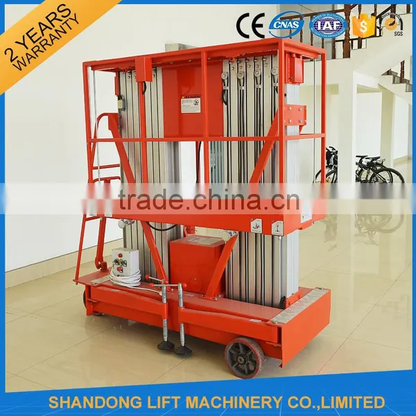 Indoor Use Double Mast Aerial Work Platform With 10m Height