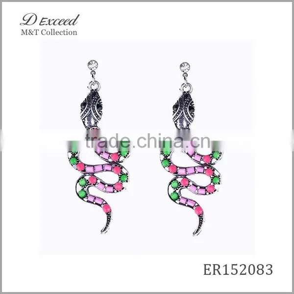 2016 Hot New Designs Vintage Jewellery Earrings Bohemian Style Snake Gold Plating Drop Earrings photo-6