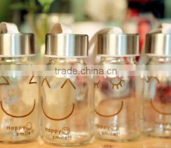 Pattern Colored Glass Drinking Bottles With ScrewMetal Lids photo-4