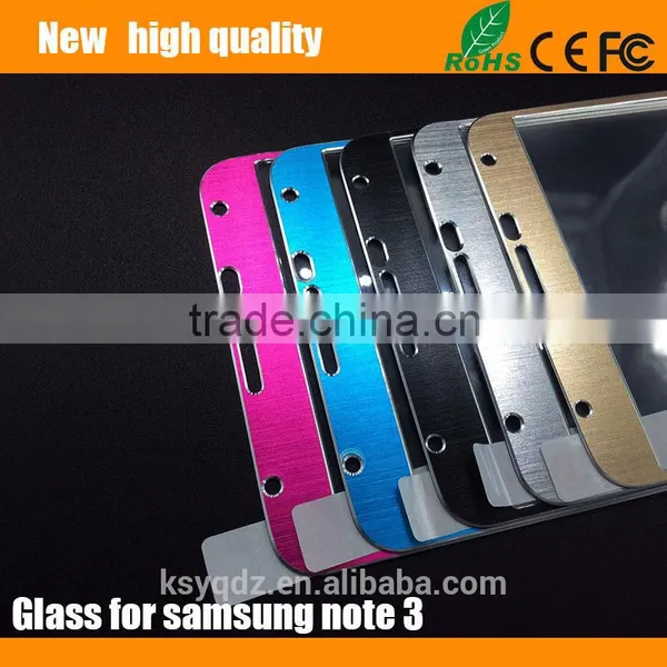 2.5D Titanium Alloy Brushed Metal Tempered Glass Screen Protector for Samsung Galaxy Note 3 photo-3