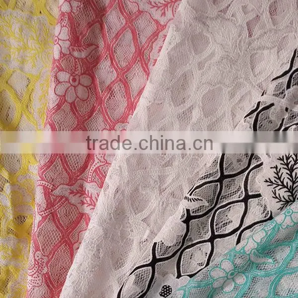 YH010# Lace Fabric / High Quality Burning Flower Lace Fabric / New Design Garment Cloth Lace Fabric