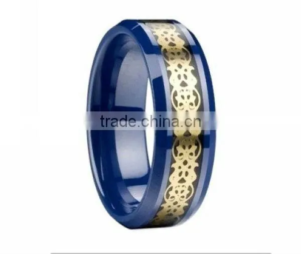 High Quality Tungsten Ring,blue Tungsten Ring in Rings