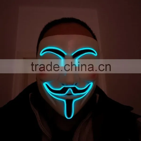 Vendetta el Wire Mask / Halloween Party Masks WIRE Black / EL Wire Halloween Mask photo-4